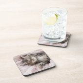 Kätzchen-Schlafen Getränkeuntersetzer (Rechte Seite)