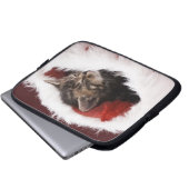 Kätzchen schlafend im Weihnachtshut Laptopschutzhülle (Vorne Knopf)