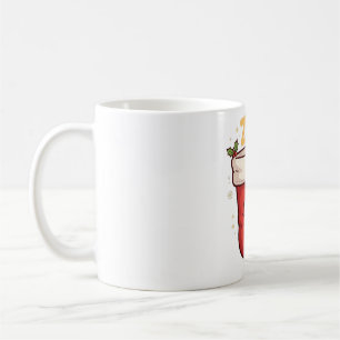 Kätzchen schläft in Weihnachtsstrumpf Kunst Kaffeetasse