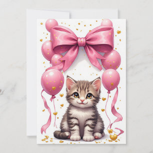 Kätzchen-Schleife und Ballons Geburtstagsfeier 🐱