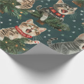 Kätzchen singen O'Christmas Tress in Sweaters Geschenkpapier (Ecke)