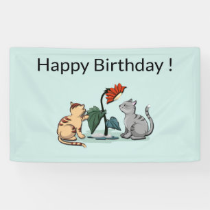 Kätzchen Sommer Freude Blumen Spiel Banner