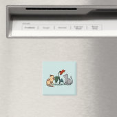 Kätzchen Sommer Freude Seegrün Magnet (In Situ (Geschirrspüler))