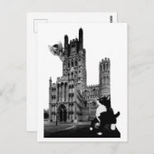 Kätzchen spielen auf der Ely Cathedral Postkarte (Vorne/Hinten)