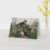 Kätzchen spielen | Julius Adam the Younger Karte (Gelbe Blume)