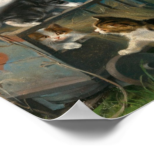 Kätzchen spielen | Julius Adam the Younger Poster (Ecke)