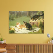 Kätzchen spielen leinwanddruck (Insitu (Wohnzimmer))