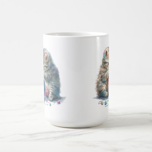 Kätzchen spielen mit einem Ball aus Garn Kaffeetasse (Mittel)