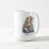 Kätzchen spielen mit einem Ball aus Garn Kaffeetasse (VorderseiteRechts)