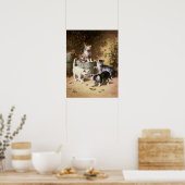 Kätzchen spielen mit Käfern, Carl Reichert Poster (Küche)