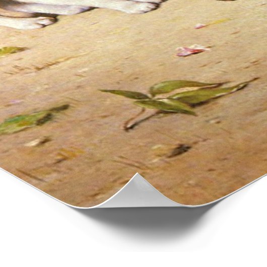 Kätzchen spielen mit Käfern, Carl Reichert Poster (Ecke)