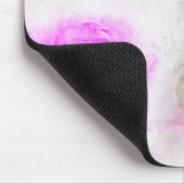 Kätzchen spielen mit rosa Garnkugel Aquarell Mousepad (Ecke)