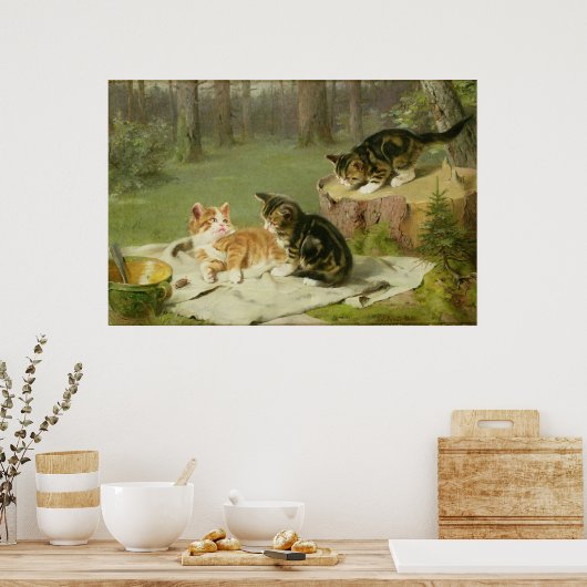 Kätzchen spielen poster (Küche)