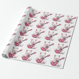 Kätzchen spielt Gitarre Geschenkpapier