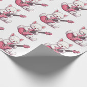 Kätzchen spielt Gitarre Geschenkpapier (Ecke)