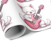 Kätzchen spielt Gitarre Geschenkpapier (Rolleneckpunkt)