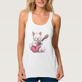 Kätzchen spielt Gitarre Tank Top (Vorderseite)