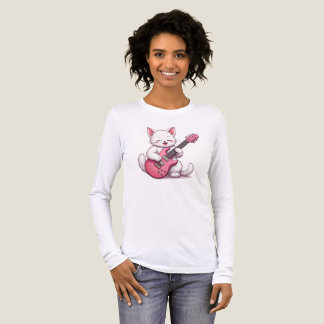 Kätzchen spielt Gitarre Tri-Blend Shirt