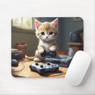 Kätzchen spielt Spielkonsole, Mousepad