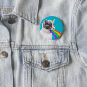 Kätzchen spuckt Regenbogen auf Button (Beispiel)