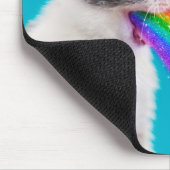 Kätzchen spuckt Regenbogen auf Mousepad (Ecke)