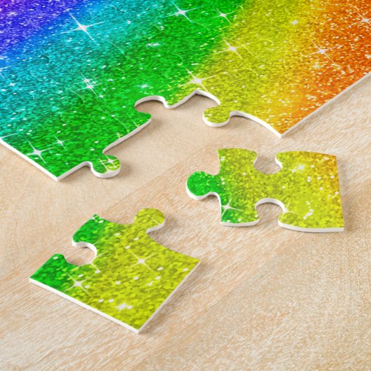 Kätzchen spuckt Regenbogen auf Puzzle (Seite)