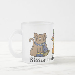 Kätzchen stellt Winter-Wärmer-Tasse her Mattglastasse