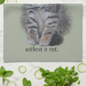 Kätzchen Tabbykunst "es ist nicht ein Zuhause ohne Küchentuch (Gefaltet)