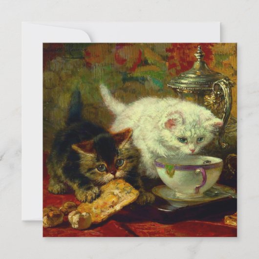 Kätzchen Tee Party Einladung (Vorderseite)