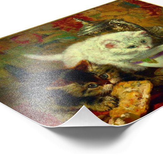 Kätzchen Tee Party Fotodruck (Ecke)