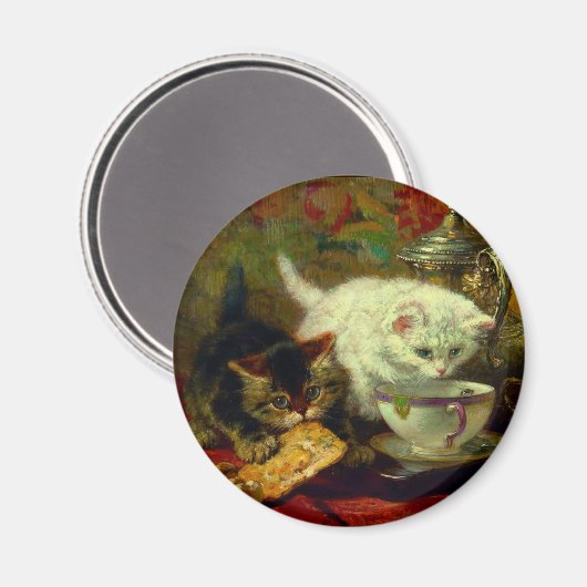 Kätzchen Tee Party Magnet (Vorderseite/Rückseite)