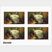 Kätzchen Tee Party Rechteckiger Aufkleber (Blatt)