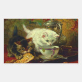 Kätzchen Tee Party Rechteckiger Aufkleber (Vorderseite)