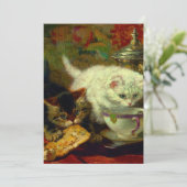 Kätzchen Tee Party Save The Date (Stehend Vorderseite)