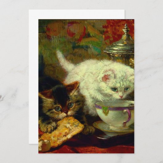 Kätzchen Tee Party Save The Date (Vorne/Hinten)