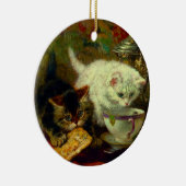 Kätzchen-Teeparty Keramik Ornament (Rechts)