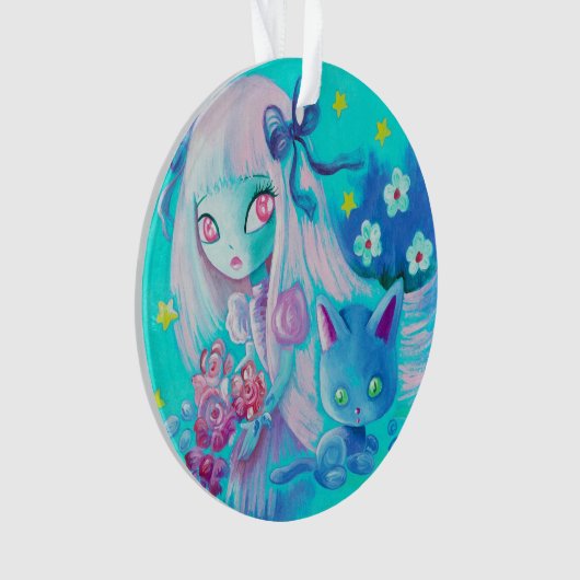 Kätzchen-Träume Ornament (Vorderseite)