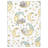 Kätzchen träumen auf dem Mond Klemmbrett (Rückseite)