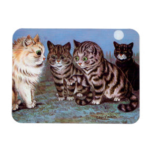 Kätzchen treffen sich im Mondlicht, Louis Wain Magnet