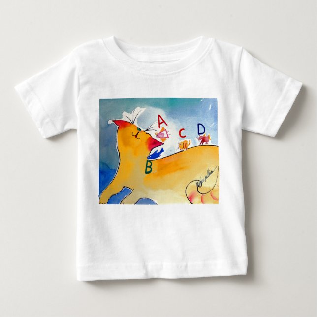 Kätzchen und Alphbet Baby T-shirt (Vorderseite)