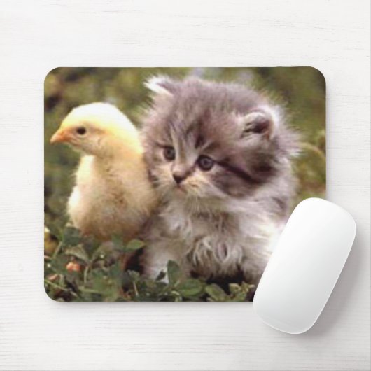 Kätzchen und Baby-Küken Mousepad (Mit Mouse)