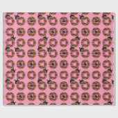 Kätzchen und Doughnut Black Cats Neuheit Geschenkpapier (Flach)