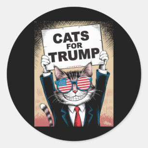 Kätzchen und Enten für Trump Vance 2024 Runder Aufkleber
