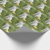 Kätzchen und Entenrinden im Gras Geschenkpapier (Ecke)
