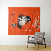 Kätzchen und Frosch Wandteppich (Beispiel (Horizontal))