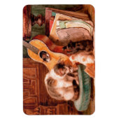 Kätzchen und Gitarre - Die Musiker Vintag Magnet (Vertikal)