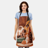 Kätzchen und Gitarre - Die Musiker Vintage Kunst Schürze (Getragen)