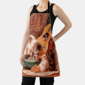 Kätzchen und Gitarre - Die Musiker Vintage Kunst Schürze (InSitu)