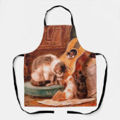 Kätzchen und Gitarre - Die Musiker Vintage Kunst Schürze (Vorderseite)