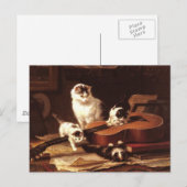 Kätzchen und Gitarre Postkarte (Vorne/Hinten)